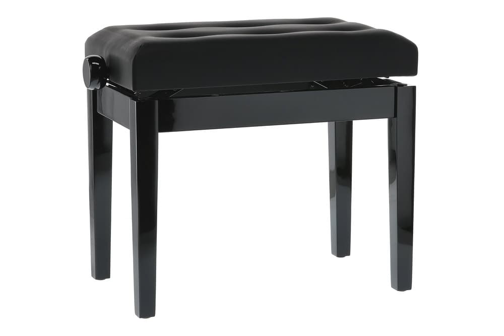 GEWA Pianobank Deluxe Leather Schwarz hochglanz