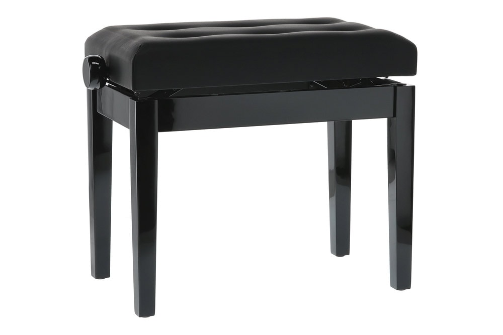 GEWA Pianobank Deluxe Leather Schwarz hochglanz